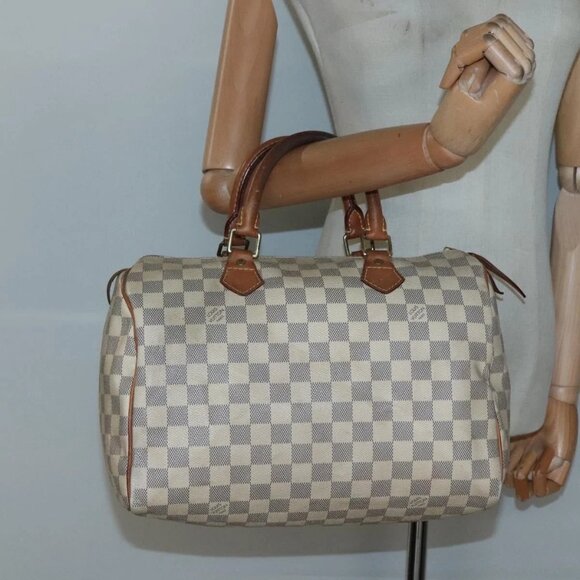 LOUIS VUITTON Damier Azur Speedy 30 Hand Bag N41533 LV Auth 135479 - Picture 15 of 16